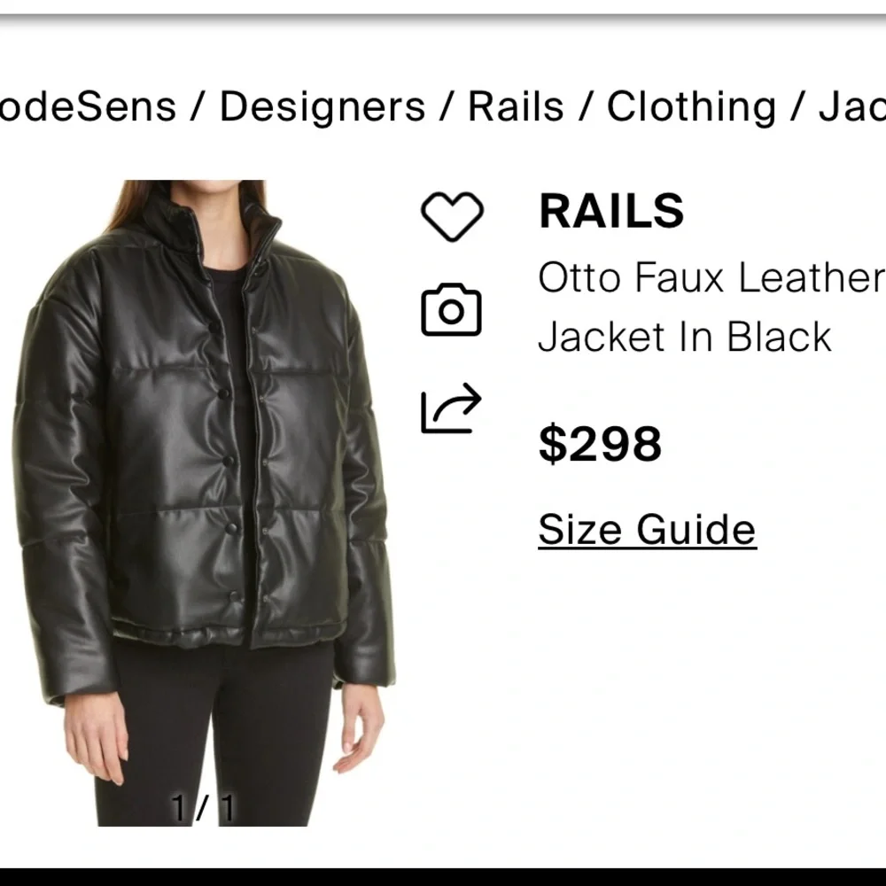NWT Rails Otto Faux Leather Jacket in Black - Picture 3 of 16